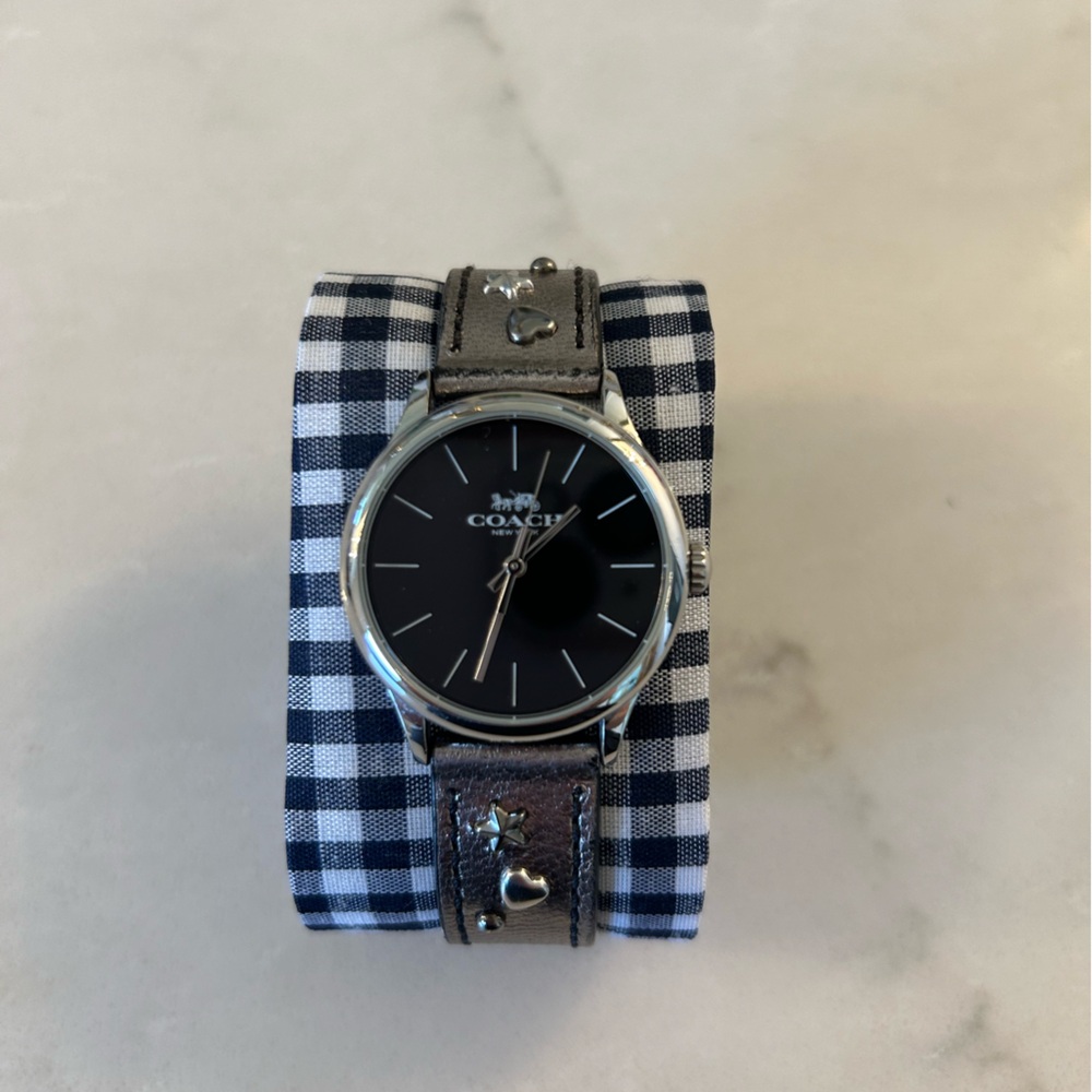 Women’s Coach Watch studded with heart star and circle studs